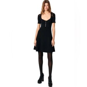 MAje Rib Knit black dress